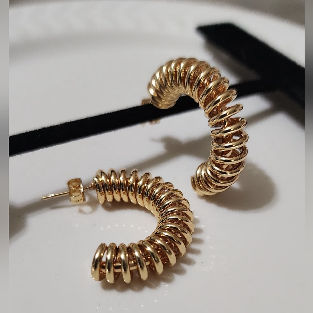 18k Gold Plated Stainless Steel Loop Earrings